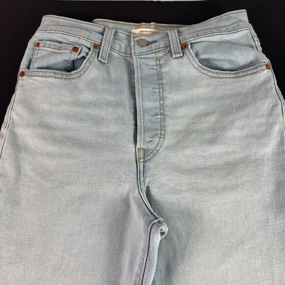 Levi's Jeans Women's 29x32* Ribcage High Rise Boot Cut Light Blue Denim Tag 30 - Picture 2 of 16